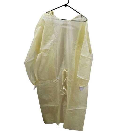 Yellow Isolation Gown costume Level 1 polypropelene x10 - Picture 6 of 9